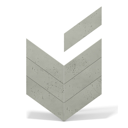 Płyta betonowa na ścianę 3D PB35P 455x120x20, zgaszona zieleń CL09, prawy, beton architektoniczny