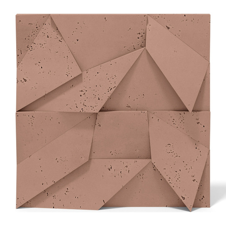 Płyta betonowa na ścianę 3D PB06B 600x600x42, brudny róż CL07; wzór B, beton architektoniczny
