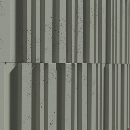 Płyta betonowa na ścianę 3D PB42 1350x600x30, zgaszona zieleń CL09, beton architektoniczny