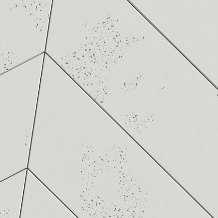 Płyta betonowa na ścianę 3D PB35P 455x120x20, zgaszona biel B0, prawy, beton architektoniczny