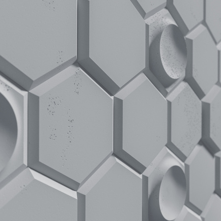 Płyta betonowa na ścianę 3D PB01 975x650x35, szary S96, beton architektoniczny