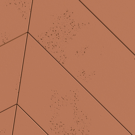 Płyta betonowa na ścianę 3D PB35 455x120x20, terakota CL01, lewy, beton architektoniczny