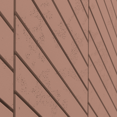 Płyta betonowa na ścianę 3D PB43 1210x500x25, brudny róż CL07, beton architektoniczny