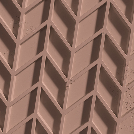 Płyta betonowa na ścianę 3D PB49 935x600x25, brudny róż CL07, beton architektoniczny