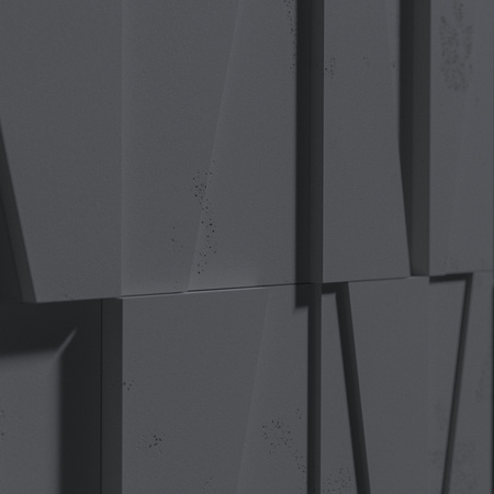 Płyta betonowa na ścianę 3D PB10 600x600x40, czarny B15, beton architektoniczny