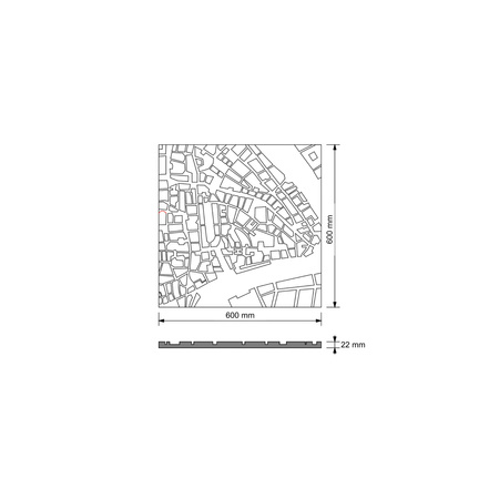 Płyta betonowa na ścianę 3D PB71C 600x600x22, kaszmirowy CL04, wzór C, beton architektoniczny