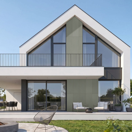 Płyta betonowa na ścianę 3D PB38 1350x480x30, zgaszona zieleń CL09, beton architektoniczny