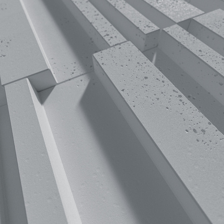 Płyta betonowa na ścianę 3D PB42 1350x600x30, szary S96, beton architektoniczny