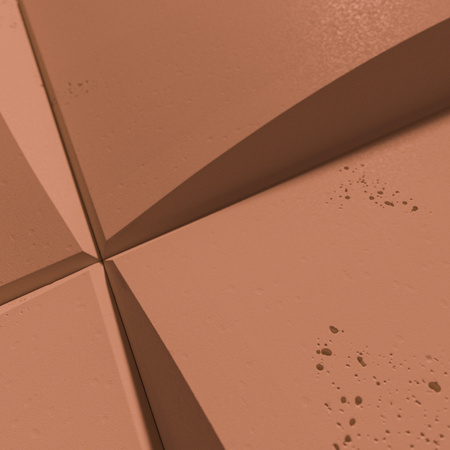 Płyta betonowa na ścianę 3D PB20 600x600x40, terakota CL01, beton architektoniczny