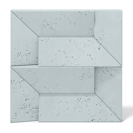Płyta betonowa na ścianę 3D PB26A 600x600x45, jasny błękit CL06; wzór A, beton architektoniczny