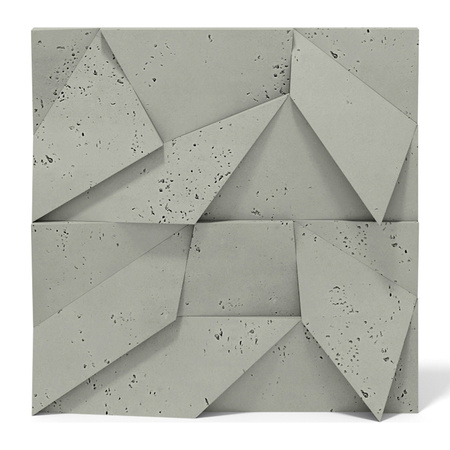 Płyta betonowa na ścianę 3D PB06B 600x600x42, zgaszona zieleń CL09; wzór B, beton architektoniczny