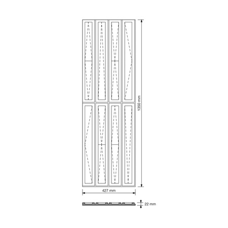 Płyta betonowa na ścianę 3D PB66B 1350x430x22, pistacjowy CL08; wzór B, beton architektoniczny