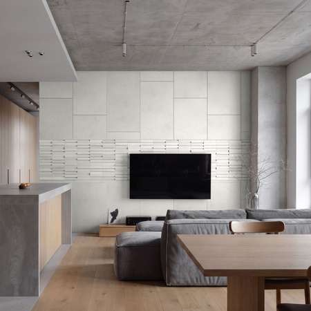 Płyta betonowa na ścianę 2D PA01 600x300x10, zgaszona biel B0, beton architektoniczny