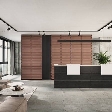 Płyta betonowa na ścianę 3D PB66A 1350x430x22, brudny róż CL07, wzór A, beton architektoniczny