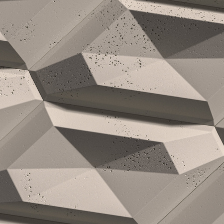 Płyta betonowa na ścianę 3D PB02 448x200x40, kaszmirowy CL04, beton architektoniczny