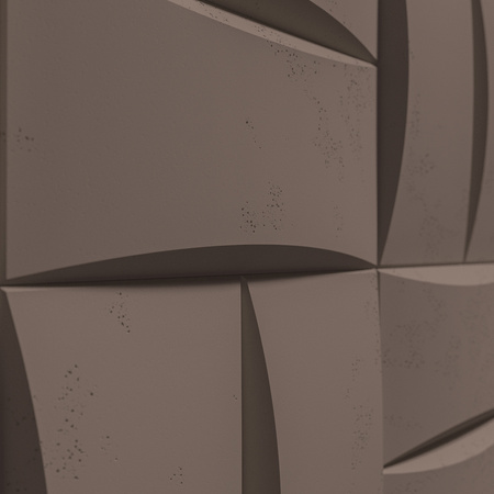 Płyta betonowa na ścianę 3D PB20 600x600x40, czekoladowy CL02, beton architektoniczny