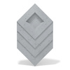 Płyta betonowa na ścianę 3D PB21 1050x600x45, szary S96, beton architektoniczny