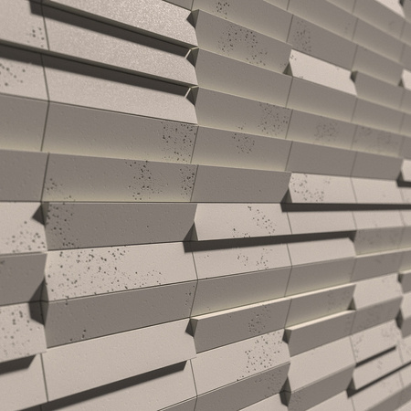 Płyta betonowa na ścianę 3D PB69 5x22,6x2, kaszmirowy CL04, beton architektoniczny