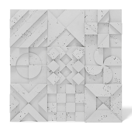 Płyta betonowa na ścianę 3D PB12B 600x600x40, jasnoszary S50; wzór B, beton architektoniczny