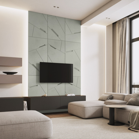 Płyta betonowa na ścianę 3D PB18 1200x600x38, pistacjowy CL08, beton architektoniczny