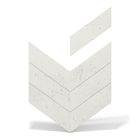 Płyta betonowa na ścianę 3D PB35P 455x120x20, zgaszona biel B0, prawy, beton architektoniczny