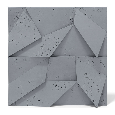 Płyta betonowa na ścianę 3D PB06B 600x600x42, antracytowy B08; wzór B, beton architektoniczny