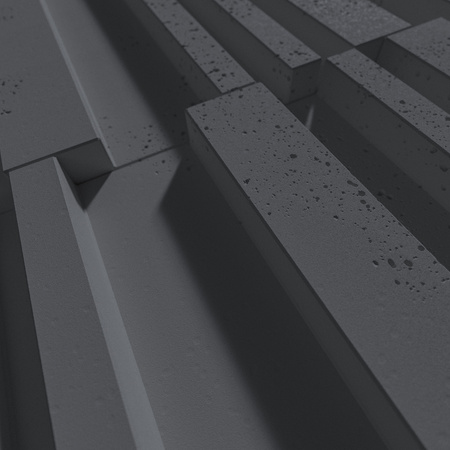 Płyta betonowa na ścianę 3D PB42 1350x600x30, czarny B15, beton architektoniczny
