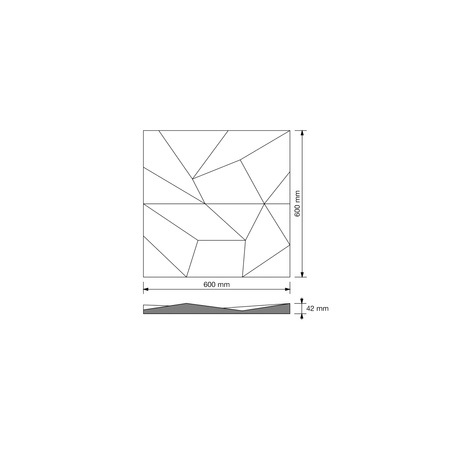 Płyta betonowa na ścianę 3D PB06 600x600x42, jasny błękit CL06, beton architektoniczny