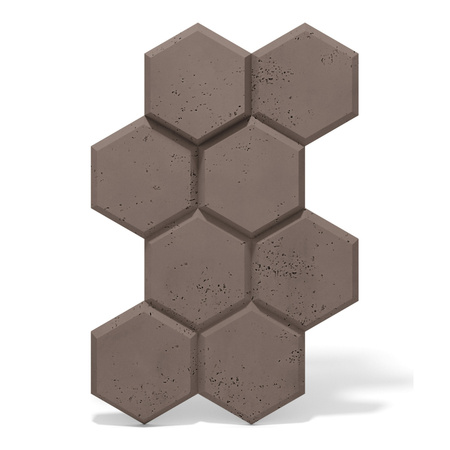 Płyta betonowa na ścianę 3D PB01 975x650x35, czekoladowy CL02, beton architektoniczny