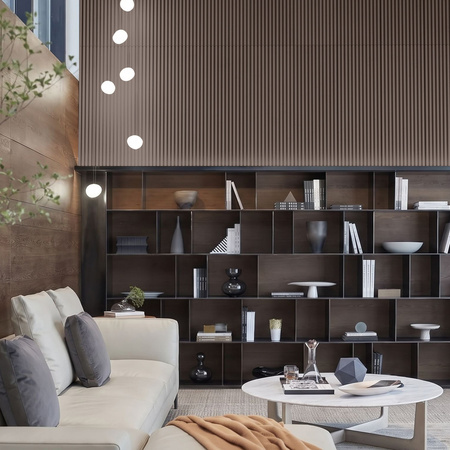 Płyta betonowa na ścianę 3D PB38 1350x480x30, czekoladowy CL02, beton architektoniczny