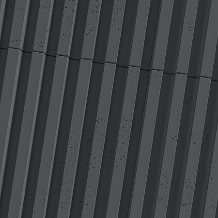 Płyta betonowa na ścianę 3D PB38 1350x480x30, czarny B15, beton architektoniczny