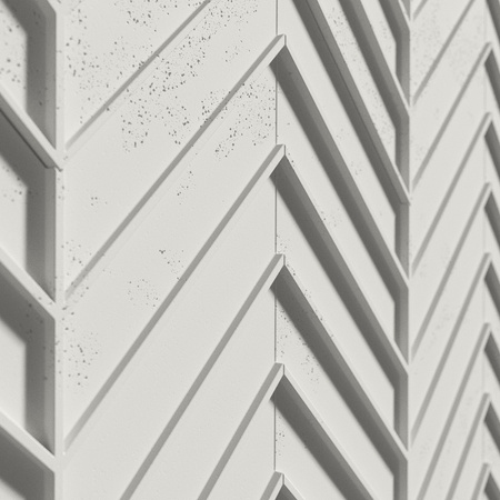 Płyta betonowa na ścianę 3D PB45 1188x600x25, zgaszona biel B0, beton architektoniczny