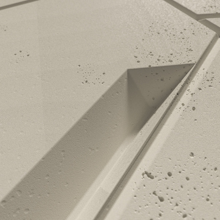 Płyta betonowa na ścianę 3D PB18 1200x600x38, kość słoniowa KS, beton architektoniczny
