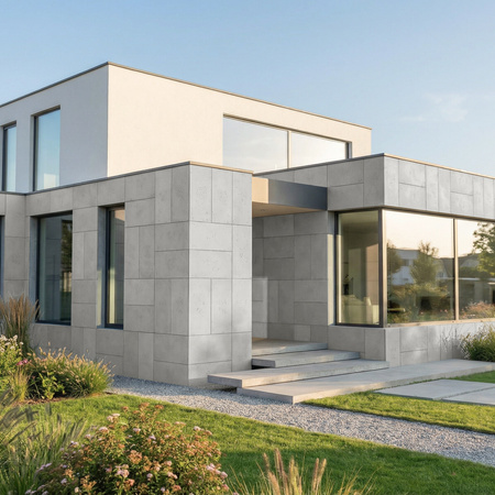 Płyta betonowa na ścianę 2D PA15 800x400x10, zgaszona biel B0, beton architektoniczny