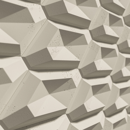 Płyta betonowa na ścianę 3D PB02 448x200x40, kość słoniowa KS, beton architektoniczny