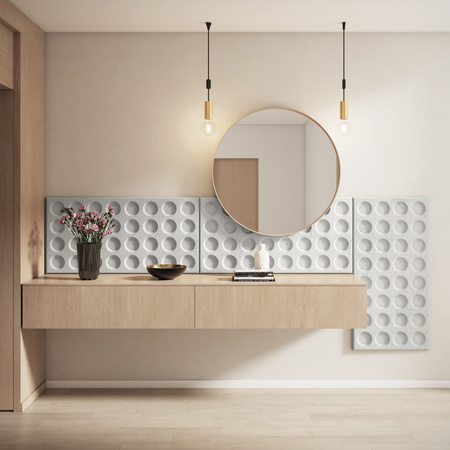 Płyta betonowa na ścianę 3D PB28 1200x600x30, zgaszona biel B0, beton architektoniczny