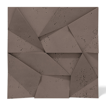 Płyta betonowa na ścianę 3D PB06 600x600x42, czekoladowy CL02, beton architektoniczny