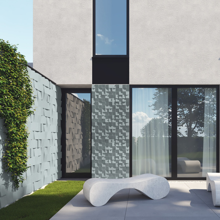 Płyta betonowa na ścianę 3D PB15 600x600x40, jasny błękit CL06, beton architektoniczny