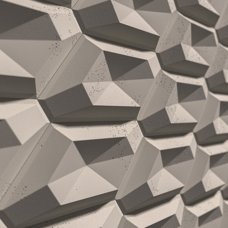Płyta betonowa na ścianę 3D PB02 448x200x40, kaszmirowy CL04, beton architektoniczny