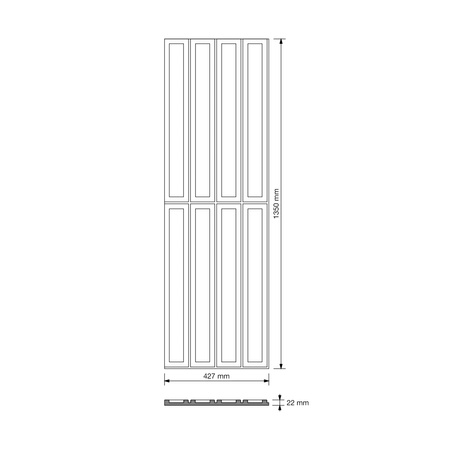 Płyta betonowa na ścianę 3D PB66A 1350x430x22, jasny błękit CL06; wzór A, beton architektoniczny
