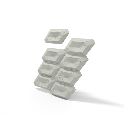 Płyta betonowa na ścianę 3D PB02 448x200x40, pistacjowy CL08, beton architektoniczny