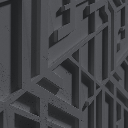 Płyta betonowa na ścianę 3D PB27 1200x600x35, czarny B15, beton architektoniczny