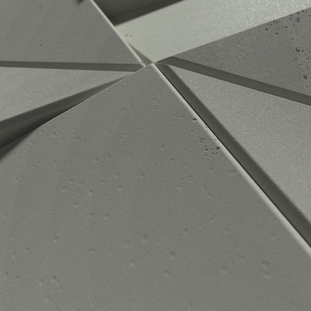 Płyta betonowa na ścianę 3D PB26A 600x600x45, zgaszona zieleń CL09; wzór A, beton architektoniczny