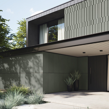 Płyta betonowa na ścianę 3D PB13 1200x600x40, zgaszona zieleń CL09, beton architektoniczny