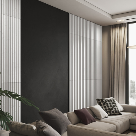 Płyta betonowa na ścianę 3D PB39 1350x490x30, jasnoszary S50, beton architektoniczny