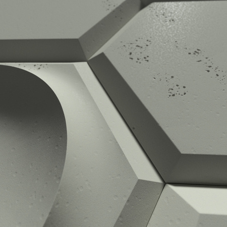 Płyta betonowa na ścianę 3D PB01D 260x300x37, zgaszona zieleń CL09, beton architektoniczny
