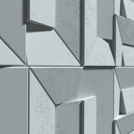 Płyta betonowa na ścianę 3D PB26A 600x600x45, jasny błękit CL06; wzór A, beton architektoniczny