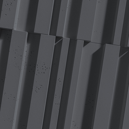 Płyta betonowa na ścianę 3D PB42 1350x600x30, czarny B15, beton architektoniczny