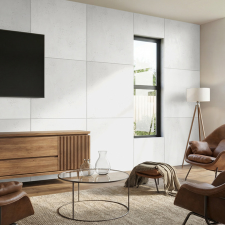 Płyta betonowa na ścianę 2D PA03 600x600x10, zgaszona biel B0, beton architektoniczny