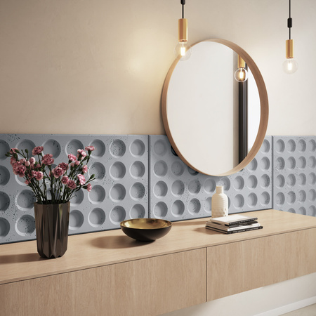 Płyta betonowa na ścianę 3D PB28 1200x600x30, szary S96, beton architektoniczny